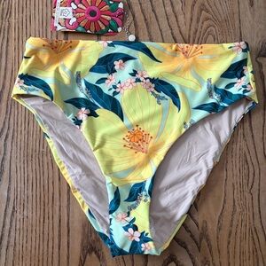 Farm Rio High-Waist Floral tropical Bikini Bottom M NWT